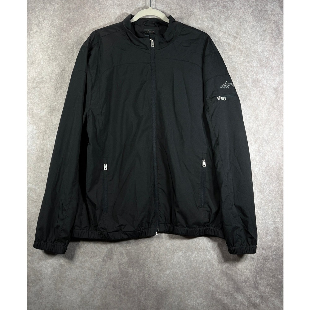 Greg Norman Jacket Mens XL Black Windbreaker Full Zip Golf Performance Outdoors